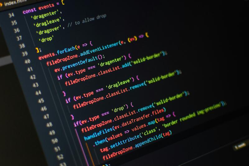 Program code on screen
